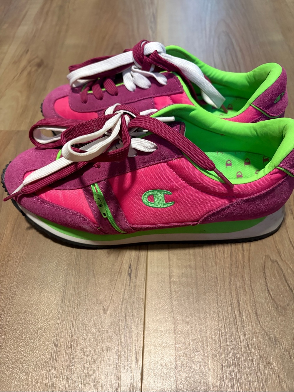 Champion Fushia & Green Retro Runner Sneakers